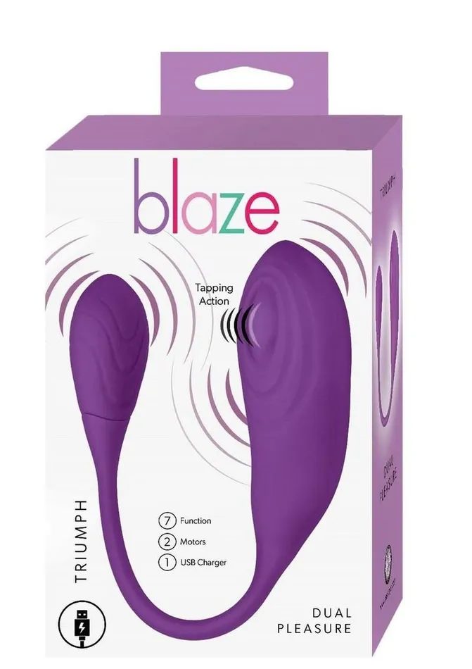 Female Sex Toys Blaze Blaze Triumph Rechargeable Silicone Dual Vibrator