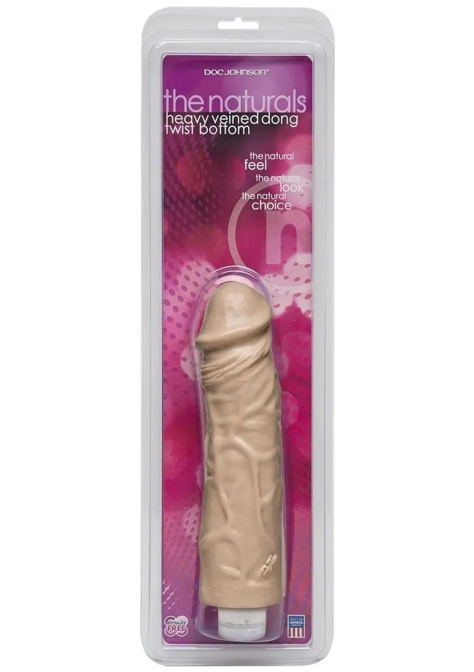 Female Sex Toys Doc Johnson The Naturals Heavy Veined Thick Dildo