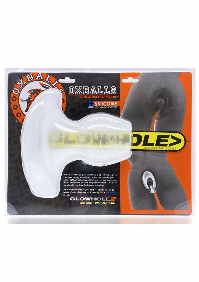 Female Sex Toys Oxballs Glowhole 2 Light Up Hollow Silicone Buttplug