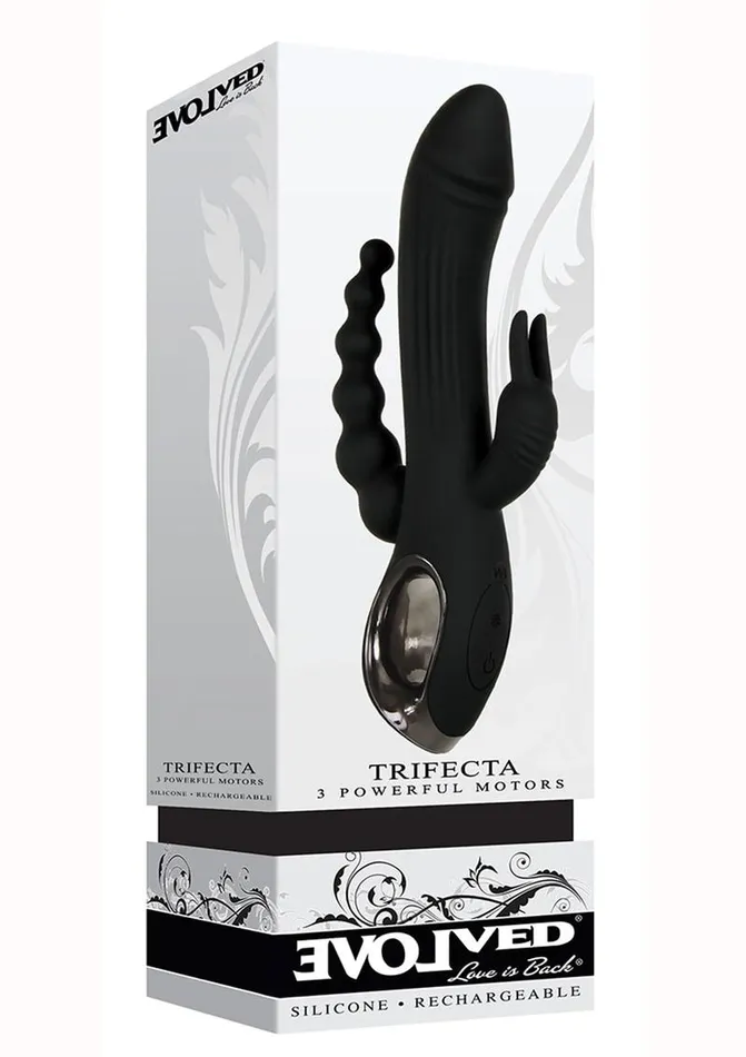 Female Sex Toys Trifecta Rechargeable Silicone Rabbit Vibrator Evolved