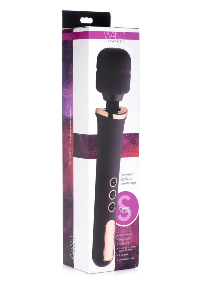 Female Sex Toys Wand Essentials Wand Essentials Scepter 50x Silicone Vibrating Wand Massager
