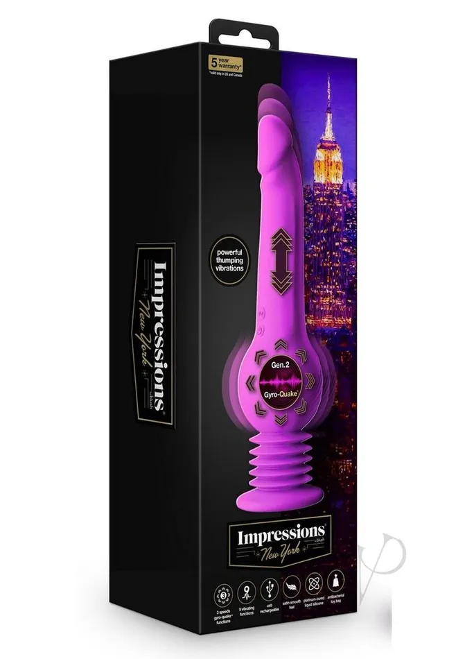 Impressions New York Rechargeable Silicone GyroQuake Dildo Impressions Female Sex Toys