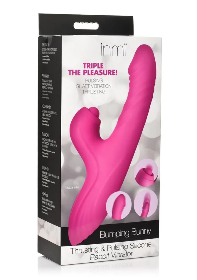 Inmi Bumping Bunny Thrusting Pulsing Rechargeable Silicone Rabbit Vibrator Inmi Female Sex Toys