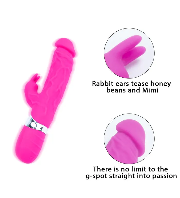 Onion Toy Female Sex Toys Silicone Vibrating Dildo with Rabbit Ears Clitoral Stimulator Onion Toy Female Sex Toys Silicone Vibrating Dildo with Rabbit Ears Clitoral Stimulator