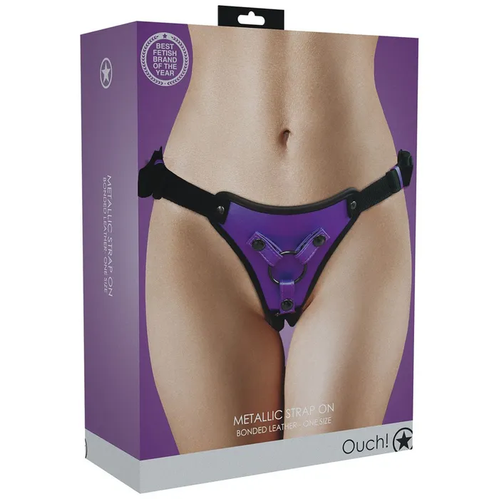 OUCH Metallic Strap On Harness Metallic Purple No Probe Included Shots Toys Female Sex Toys OUCH Metallic Strap On Harness Metallic Purple No Probe Included Shots Toys Female Sex Toys