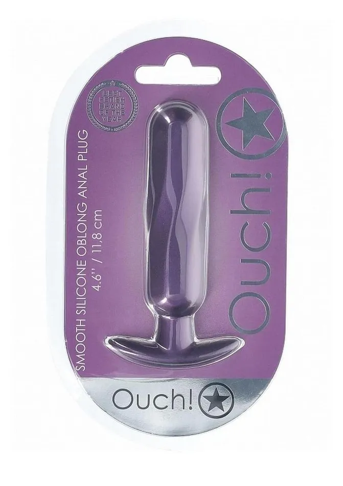 Ouch Oblong Anal Plug Silicone Metallic Ouch Male Sex Toys