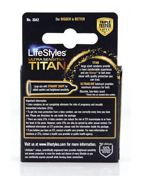 Paradise Marketing Male Sex Toys Lifestyles Ultra Sensitive Titan Condom Pack of 3