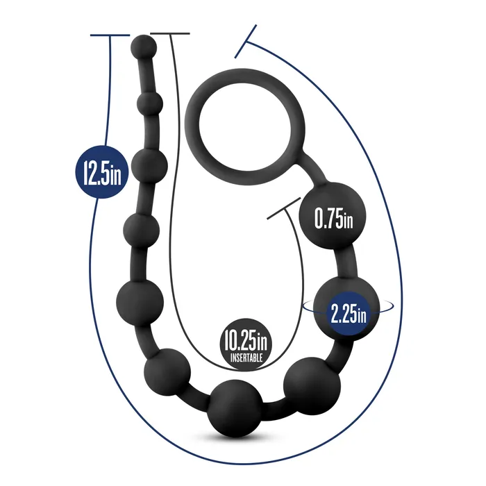 Performance Silicone 10 Beads Black Blush Novelties Anal