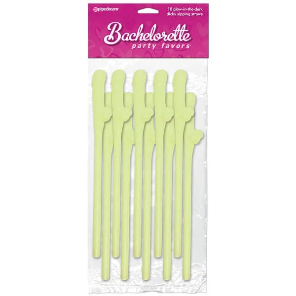 Pipedream Female Sex Toys Bachelorette Party Favors Dicky Sipping Straws Glow in the Dark Straws Set of 10 Pipedream Female Sex Toys Bachelorette Party Favors Dicky Sipping Straws Glow in the Dark Straws Set of 10