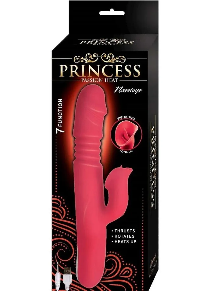 Princess Passion Heat Rechargeable Silicone Warming Vibrator with Clitoral Wheel Princess Female Sex Toys