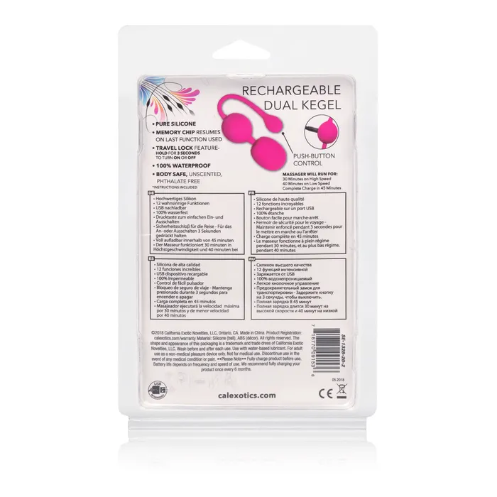 Rechargeable Dual Kegel Pink California Exotic Female Sex Toys