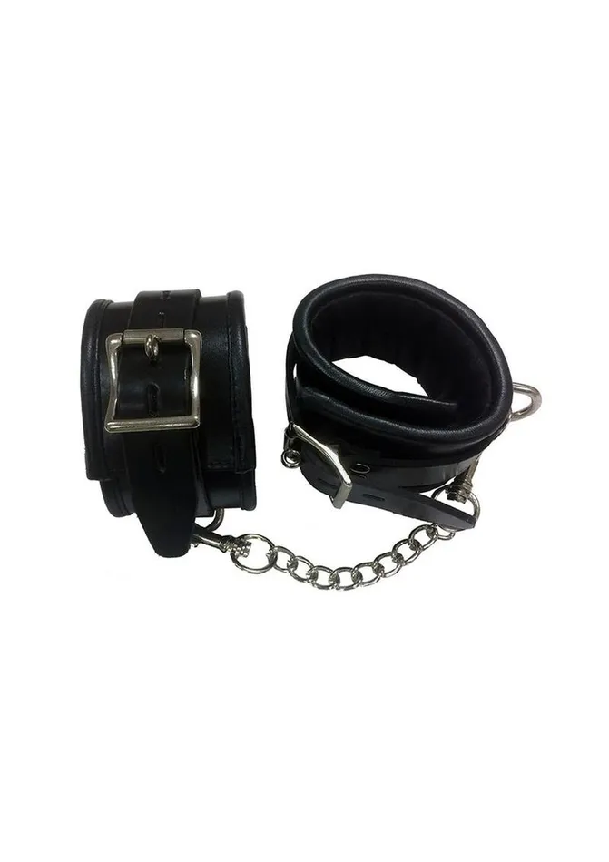 Rouge Padded Leather Adjustable Ankle Cuffs Rouge Restraints