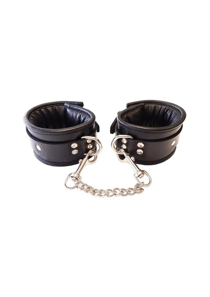 Rouge Padded Leather Adjustable Ankle Cuffs Rouge Restraints