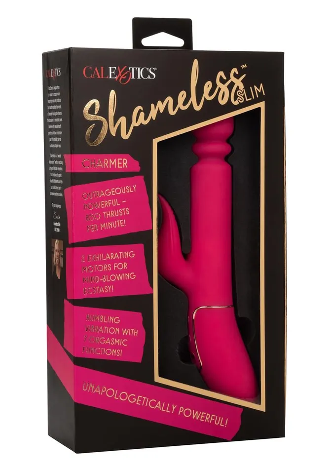Shameless Female Sex Toys Shameless Slim Charmer Silicone Rechargeable Thrusting Rabbit Vibrator