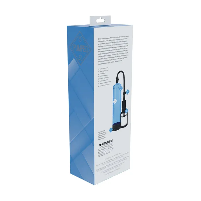 Shots Toys Male Sex Toys PUMPED Basic Pump 2 Blue Penis Pump