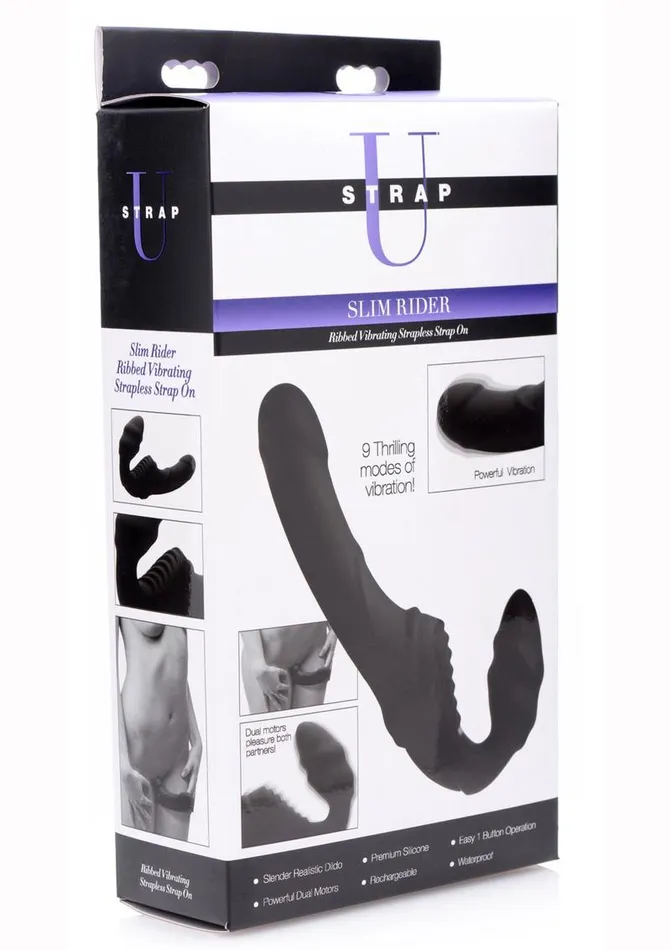 STRAP U Strap U Slim Rider Rechargeable Silicone Strapless StrapOn Female Sex Toys