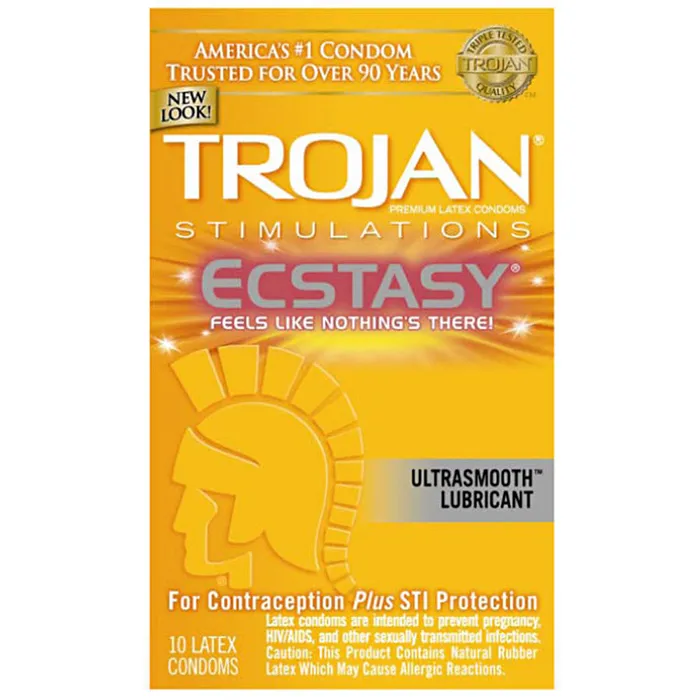 Trojan Ecstasy Ultra Ribbed 10 Trojan Female Sex Toys