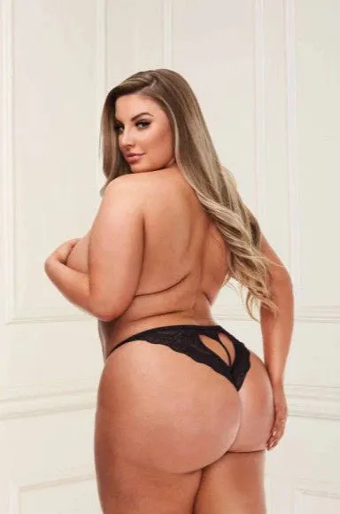 BACI Female Sex Toys BACI OPEN CROTCH PANTY BLACK SIZE 3X4X
