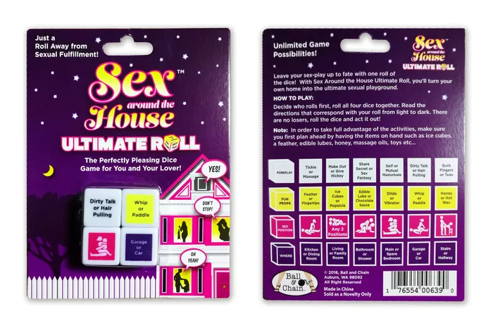 Couples Sex Around the House Ultimate Roll Dice Game Ball Chain