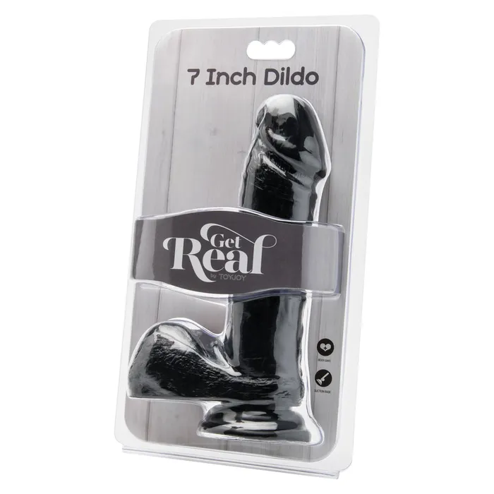 Dildos ToyJoy ToyJoy Get Real 7 Inch Dong With Balls Black Dildos ToyJoy ToyJoy Get Real 7 Inch Dong With Balls Black