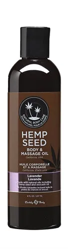 Earthly Body Couples Hemp Seed Massage and Body Oil Lavender 8 Fl Oz 237ml