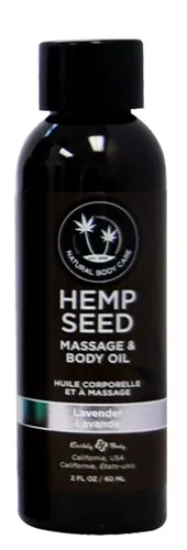 Earthly Body Hemp Seed Massage and Body Oil Lavender 2 Fl Oz 60ml Couples