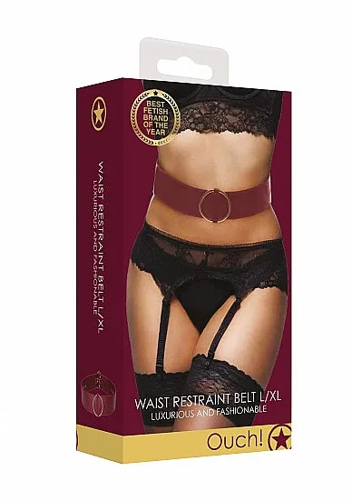 Female Sex Toys SHOTS AMERICA Ouch Halo Waist Belt LXL in Burgundy