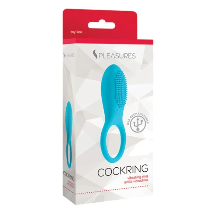 Pleasures Vibrating Cock Ring Blue DIL Couples