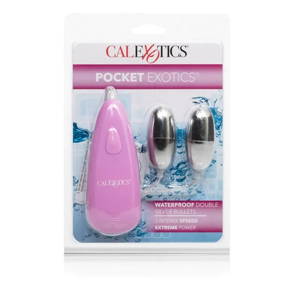 Pocket Exotics Double Silver Bullet Water Prooof California Exotic Novelties Female Sex Toys