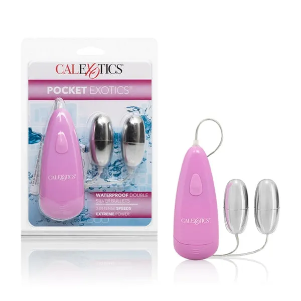 Pocket Exotics Double Silver Bullet Water Prooof California Exotic Novelties Female Sex Toys