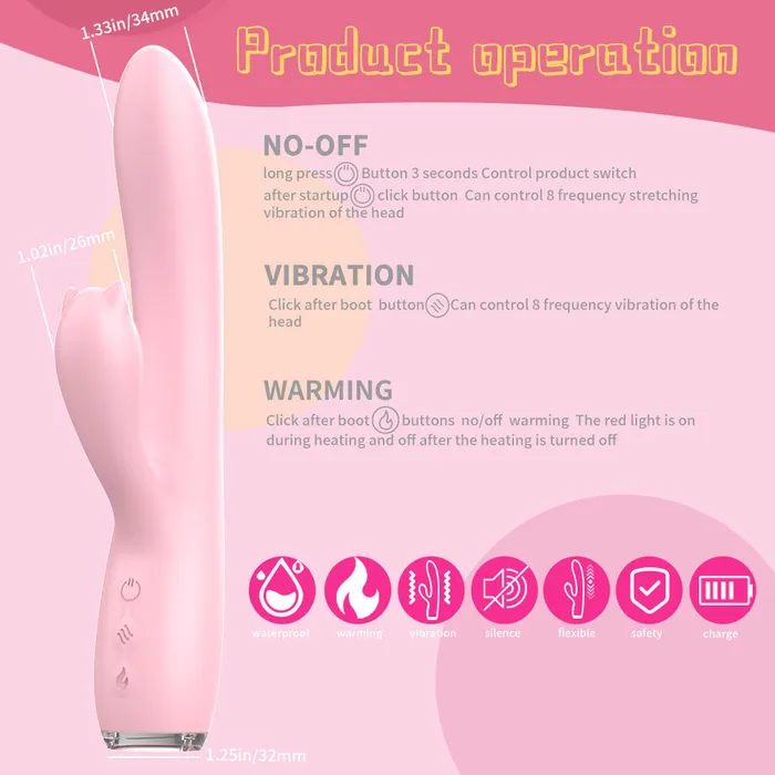Shande Female Sex Toys ROMANCE of SPRING Warming Thrusting Rabbit Vibrator 88 Inch