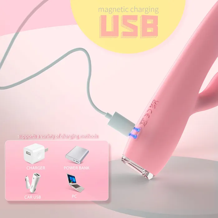 Shande Female Sex Toys ROMANCE of SPRING Warming Thrusting Rabbit Vibrator 88 Inch