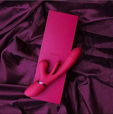 Shots Toys Vibrators Vive Kura Thrusting TripleAction GSpot And Clit Stimulator Pink