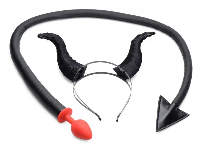 Tailz Devil Tail Anal Plug Horns Set XR Brands Anal